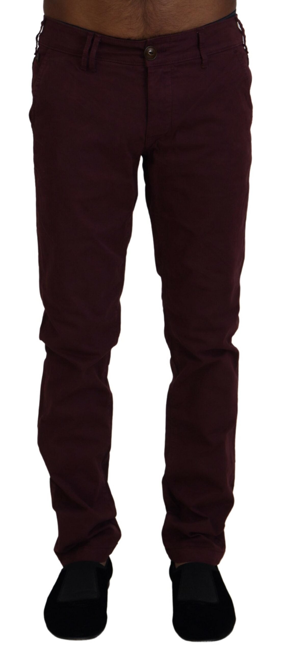 CYCLE Maroon Skinny Fit Cotton Pants - IT46 | S