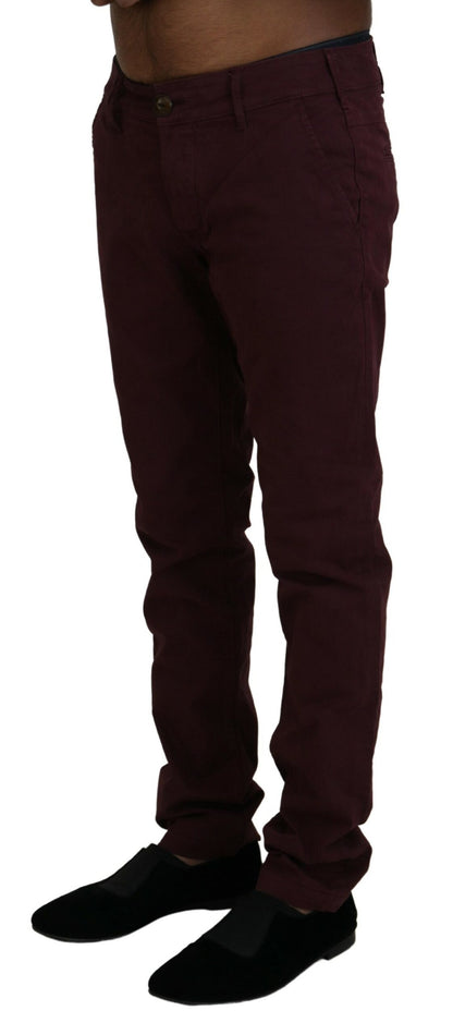 CYCLE Maroon Skinny Fit Cotton Pants - IT46 | S