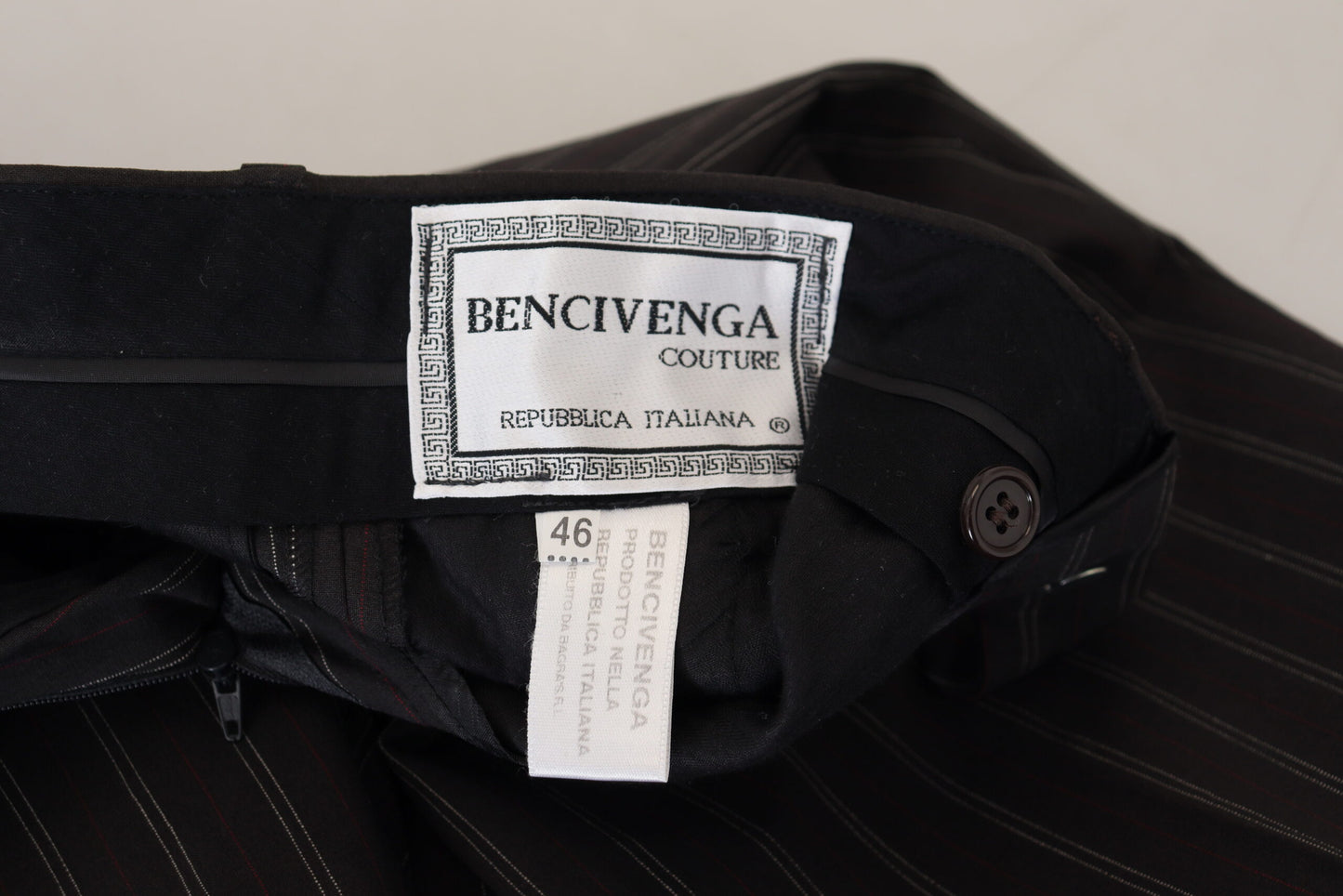 BENCIVENGA Elegant Striped Viscose Dress Pants for Men - IT46 | S