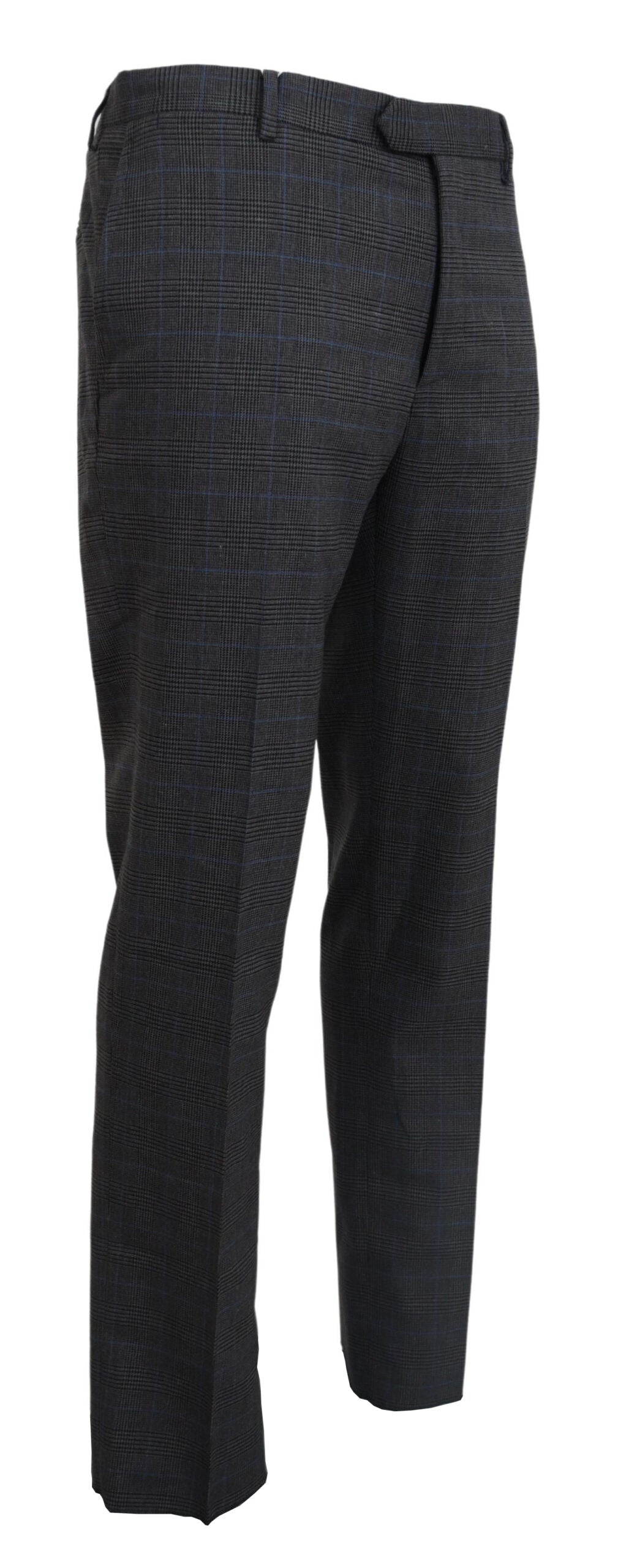 BENCIVENGA Elegant Checkered Wool Dress Pants for Men - IT54 | XL