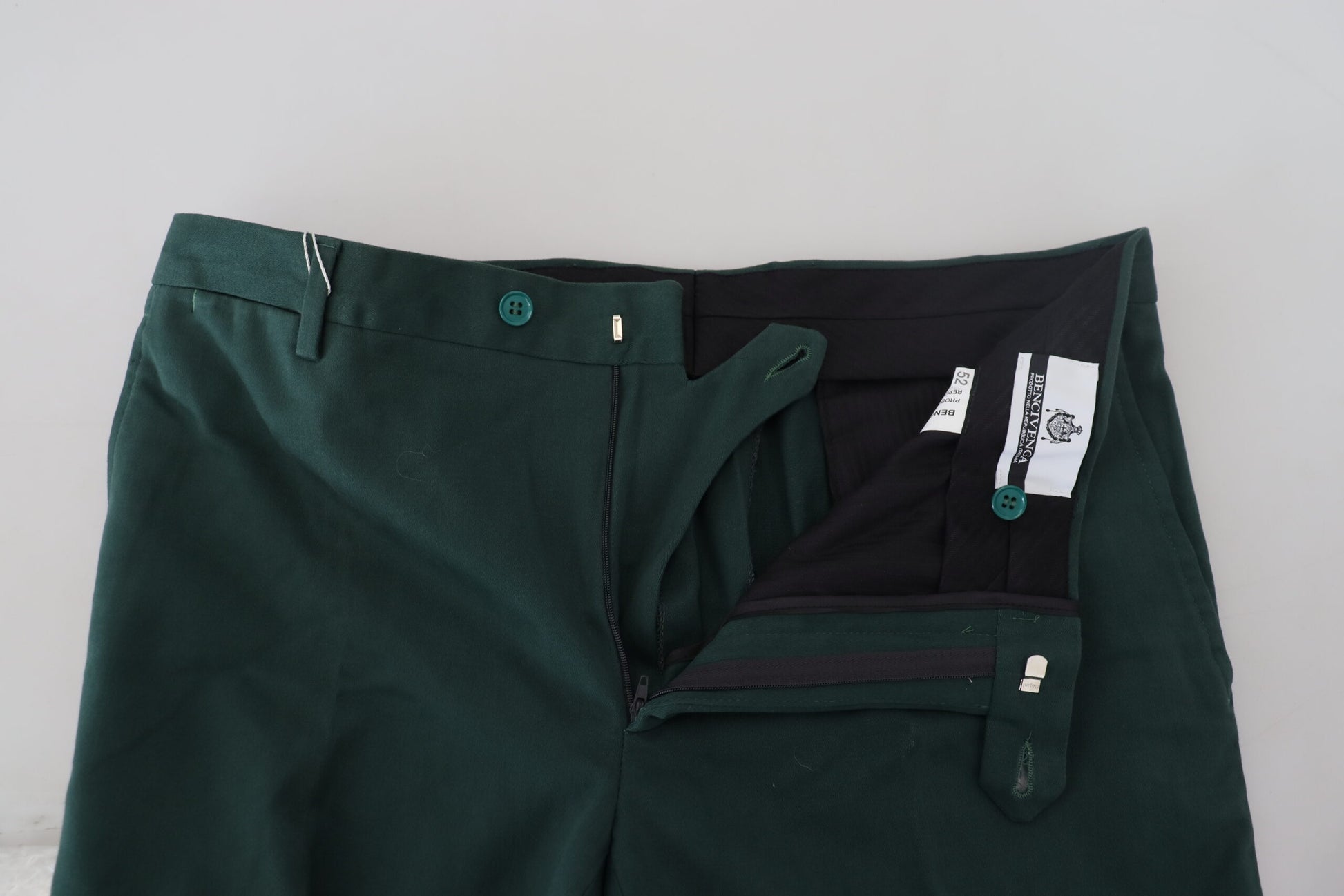 BENCIVENGA Elegant Dark Green Chino Trousers - IT46 | S