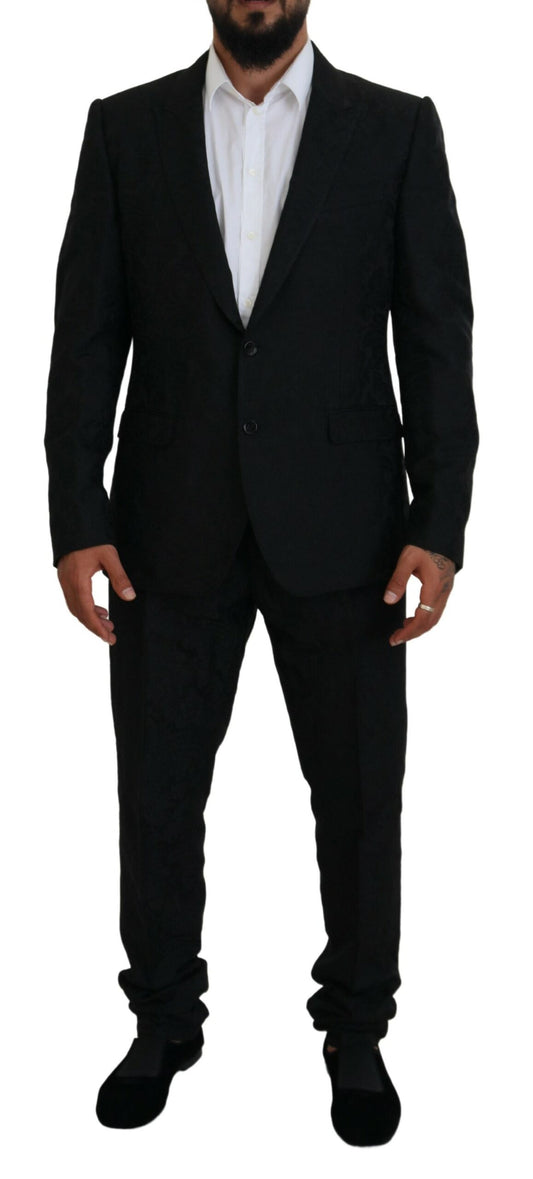 Dolce & Gabbana Black Martini Slim Fit Designer Suit - IT56 | XL