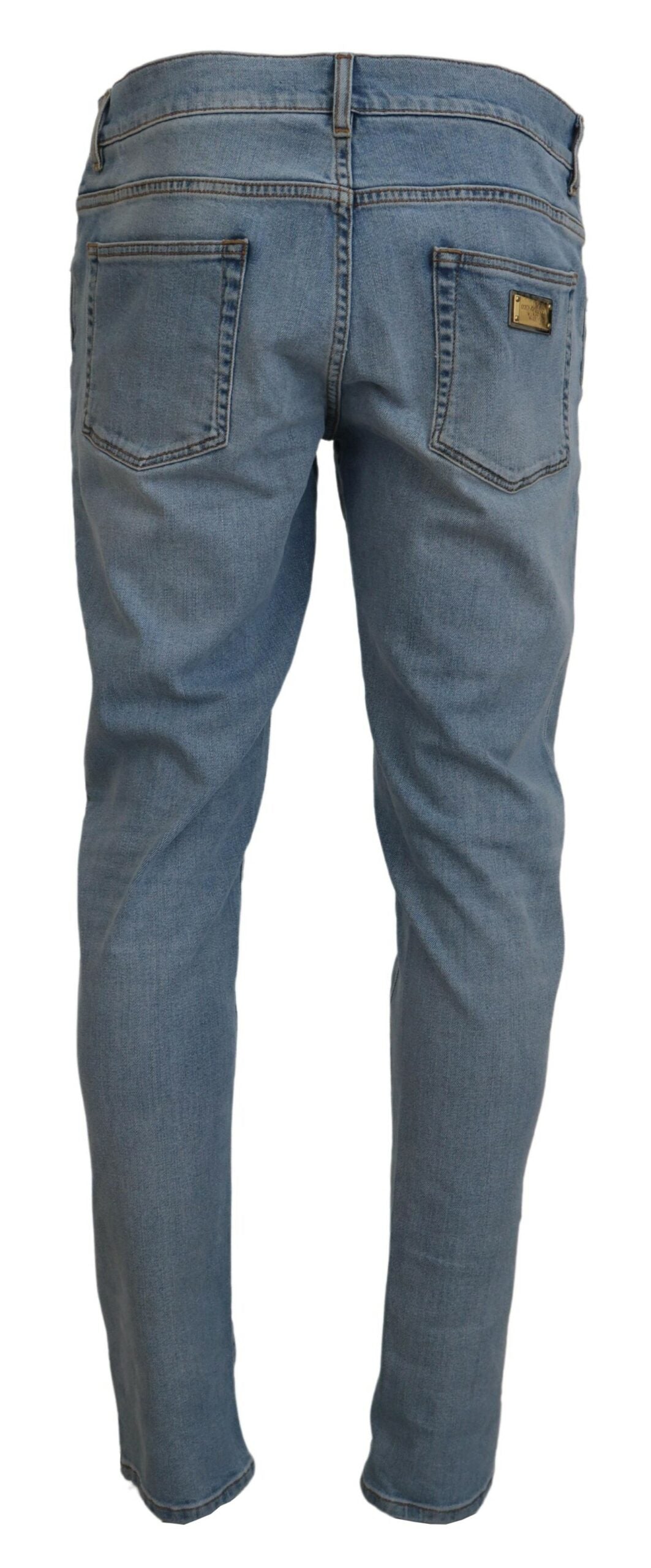 Dolce & Gabbana Elegant Slim Fit Light Blue Denim Pants - IT60 | 3XL