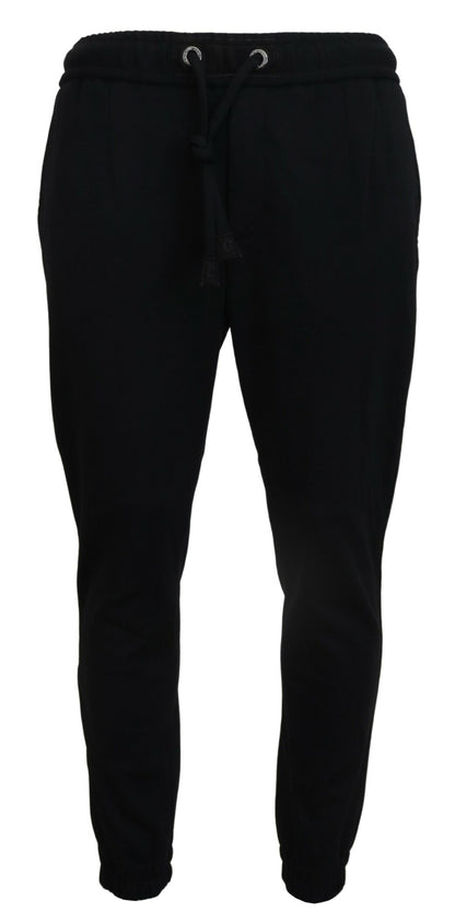 Dolce & Gabbana Sleek Black Wool-Blend Sweatpants