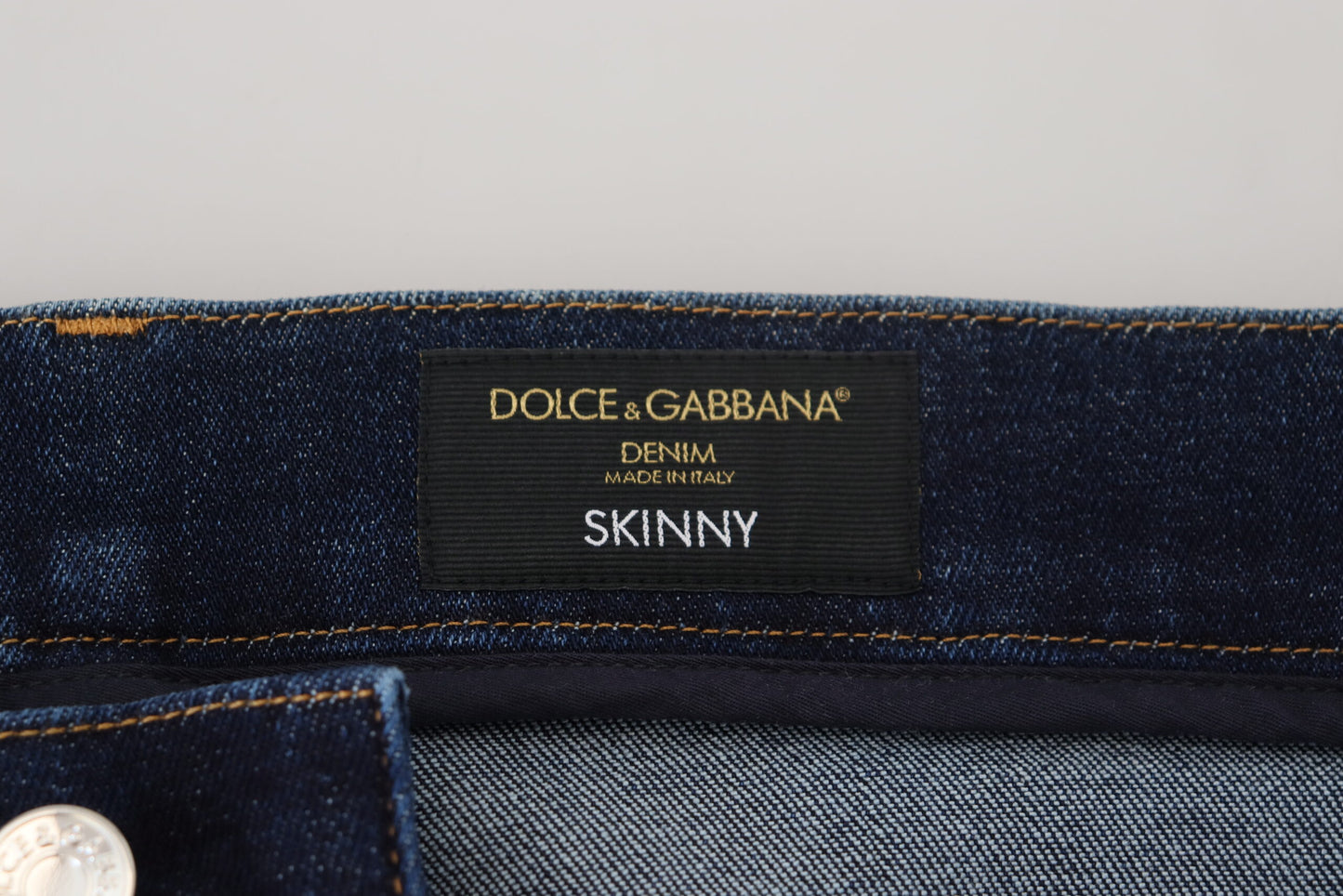 Dolce & Gabbana Elegant Slim Fit Dark Blue Denim Jeans - IT58 | XXL