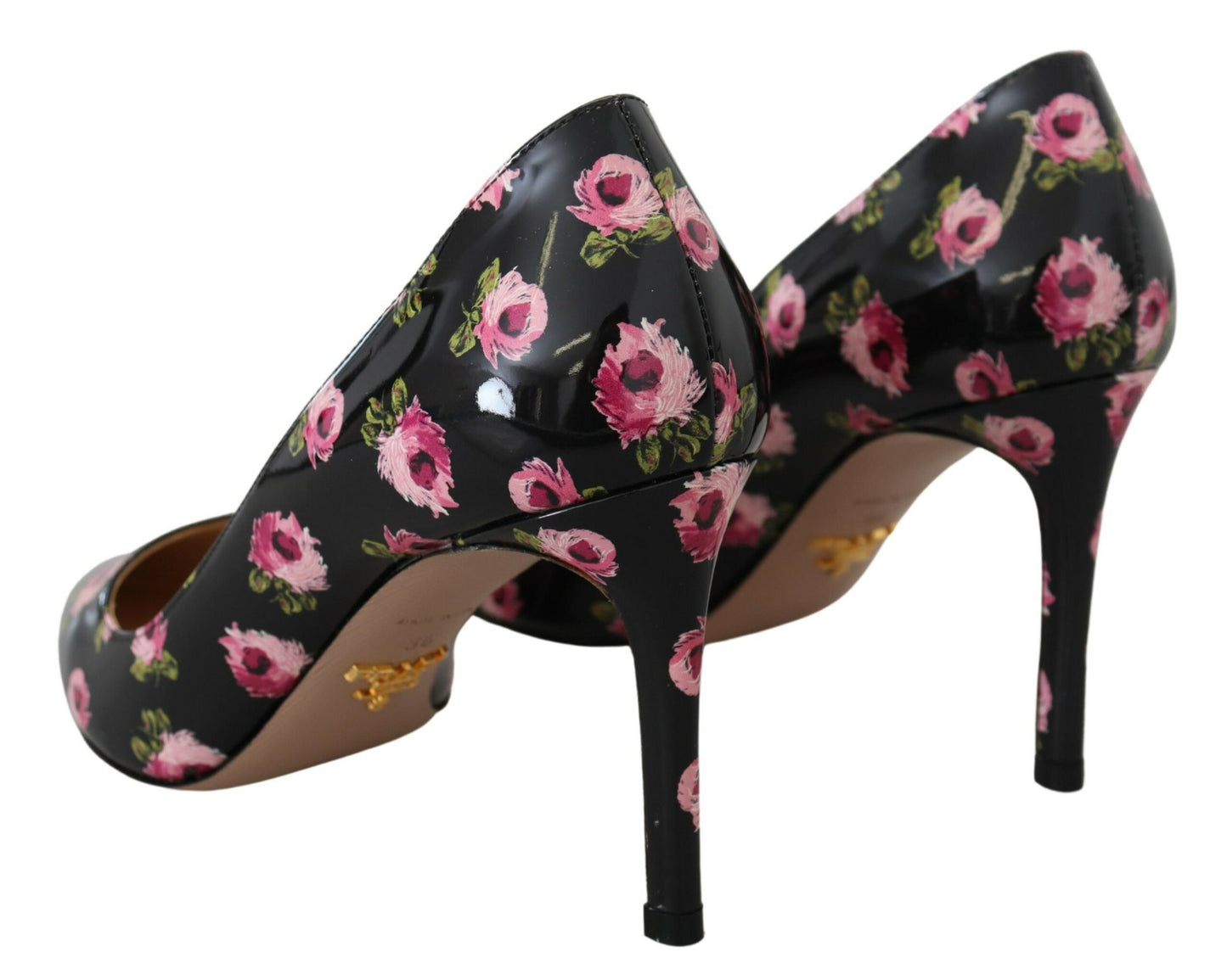 Prada Elegant Floral Print Leather Pumps - EU39.5/US9