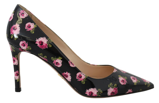 Prada Elegant Floral Print Leather Pumps - EU39.5/US9