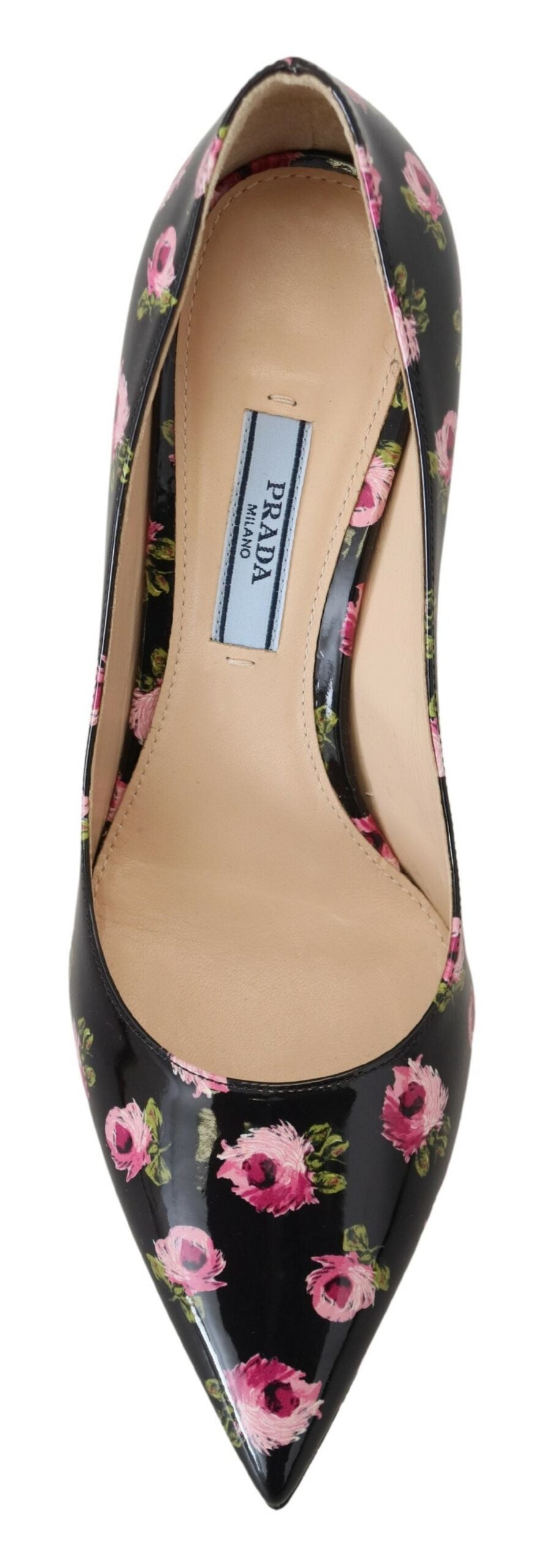 Prada Elegant Floral Print Leather Pumps - EU39.5/US9