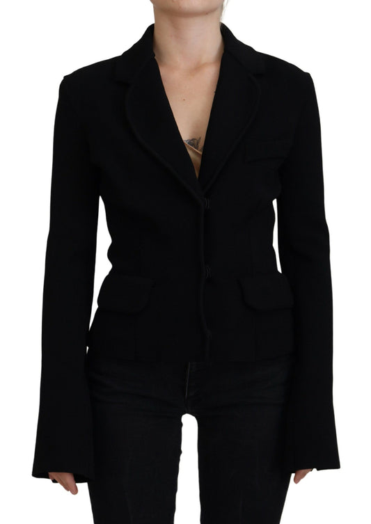 Dolce & Gabbana Elegant Black Long Sleeve Jacket - IT38 | XS