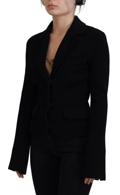 Dolce & Gabbana Elegant Black Long Sleeve Jacket - IT38 | XS