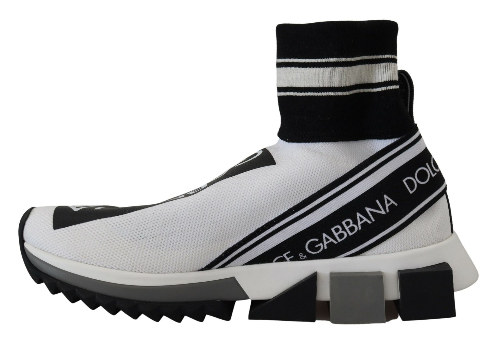 Dolce & Gabbana Chic Black and White Sorrento Slip-On Sneakers - EU36/US5.5