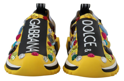 Dolce & Gabbana Exquisite Yellow Techno Fabric Sneakers - EU39/US8.5