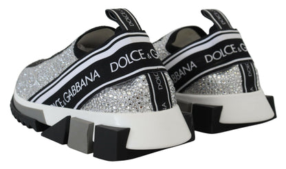 Dolce & Gabbana Sparkling Silver Rhinestone Sneakers