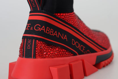 Dolce & Gabbana Exquisite Red Sorrento Slip-On Sneakers - EU35/US4.5