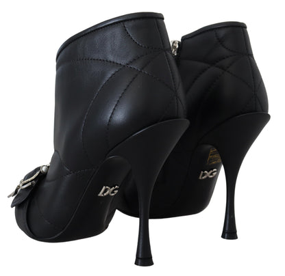 Dolce & Gabbana Elegant Black Quilted Leather Booties