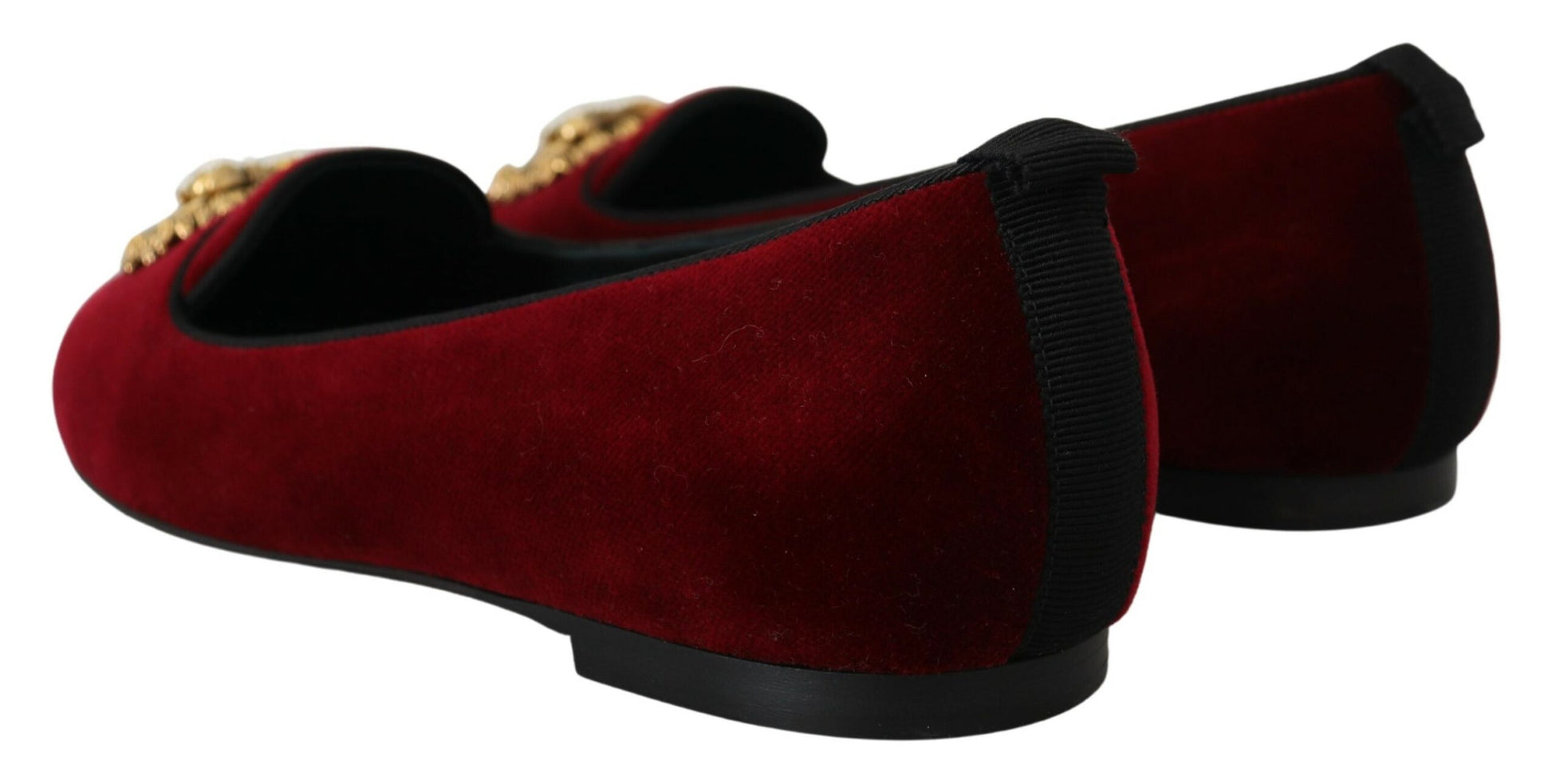 Dolce & Gabbana Bordeaux Velvet Devotion Loafers - EU35.5/US5