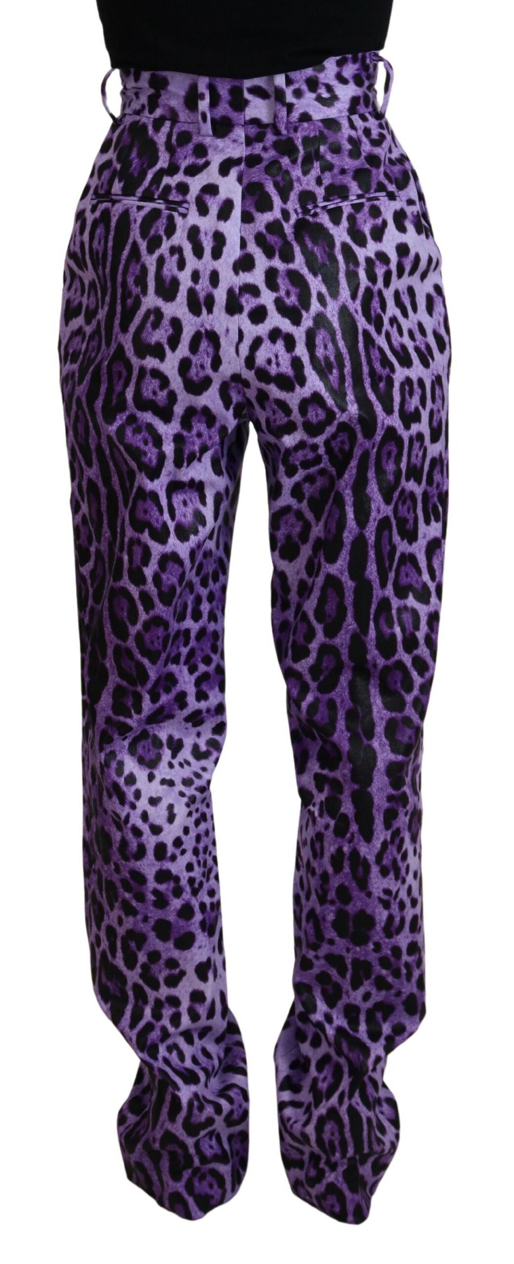 Dolce & Gabbana Elegant High Waist Straight Purple Pants - IT40|S