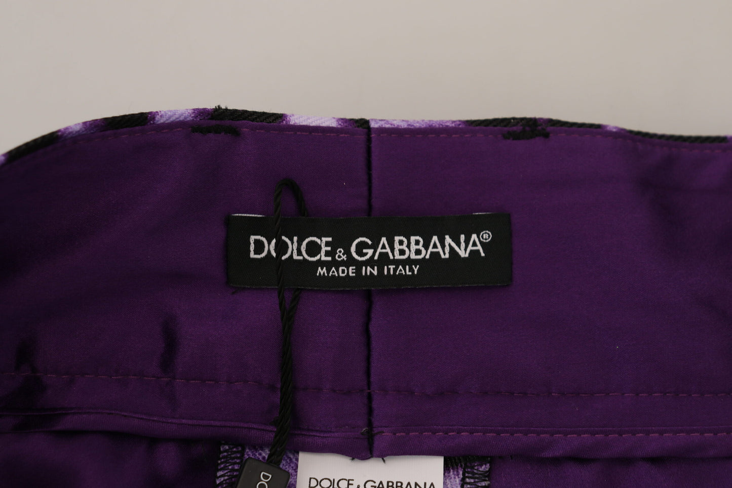 Dolce & Gabbana Elegant High Waist Straight Purple Pants - IT40|S