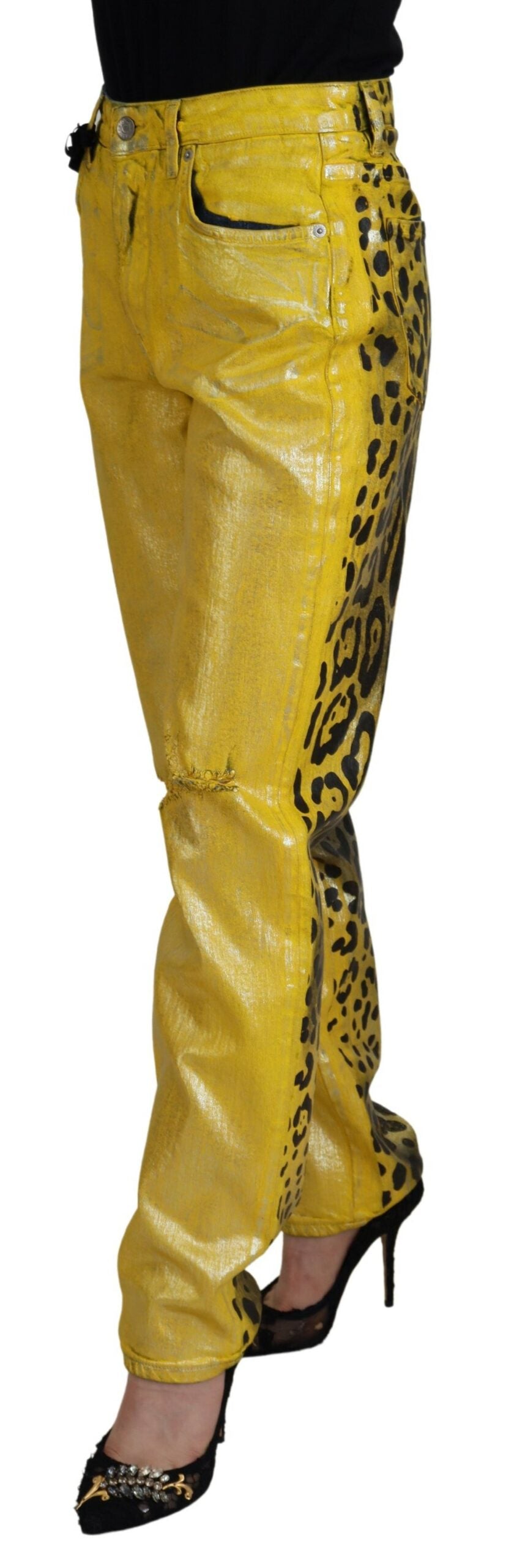 Dolce & Gabbana Chic High Waist Straight Jeans in Vibrant Yellow - IT40|S