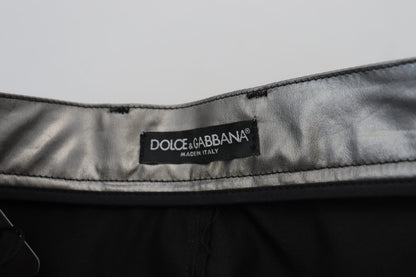 Dolce & Gabbana Elegant High Waist Skinny Pants in Silver - IT40|S