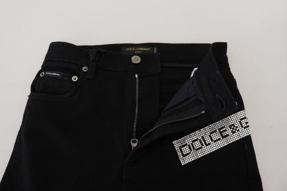 Dolce & Gabbana Chic High Waist Slim Fit Black Jeans - IT38 | XS