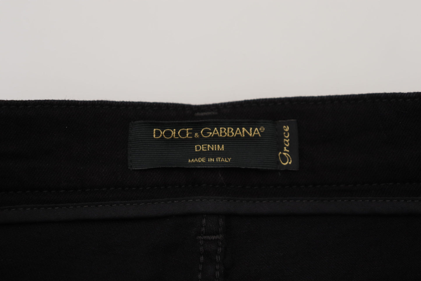 Dolce & Gabbana Chic High Waist Slim Fit Black Jeans - IT38 | XS