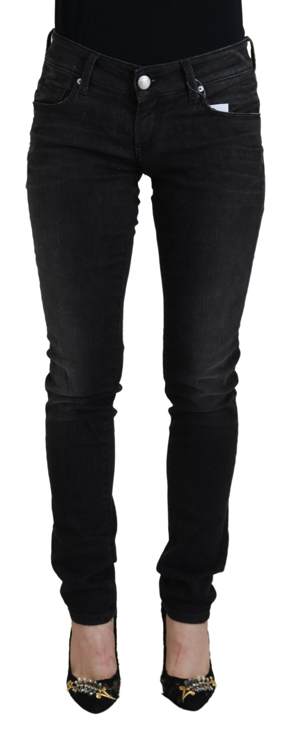 Acht Chic Black Low Waist Straight Leg Jeans - W26