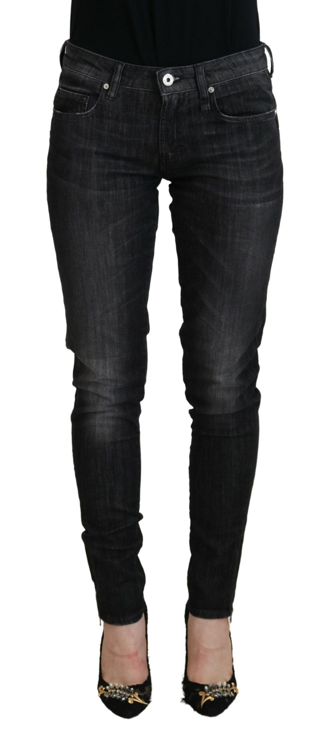 Fiorucci Chic Black Low Waist Skinny Jeans