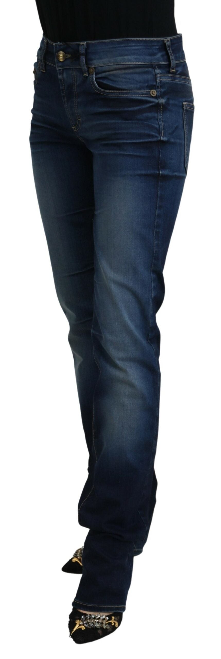 Just Cavalli Chic Low Waist Denim Pants in Blue - W26