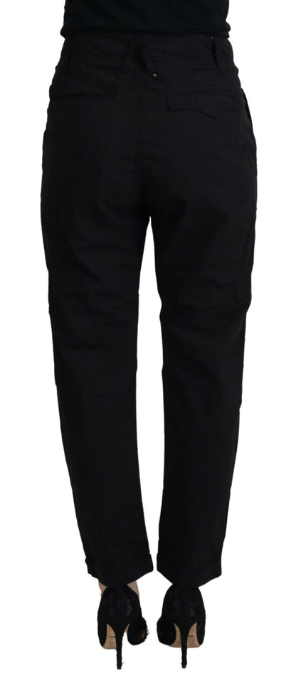 CYCLE Chic Tapered Black Cotton Pants - W28