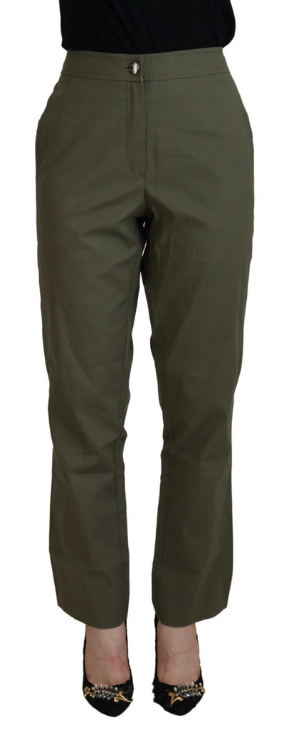 LAUREL Elegant Tapered Green Pants - Chic Everyday Wear - IT40|S