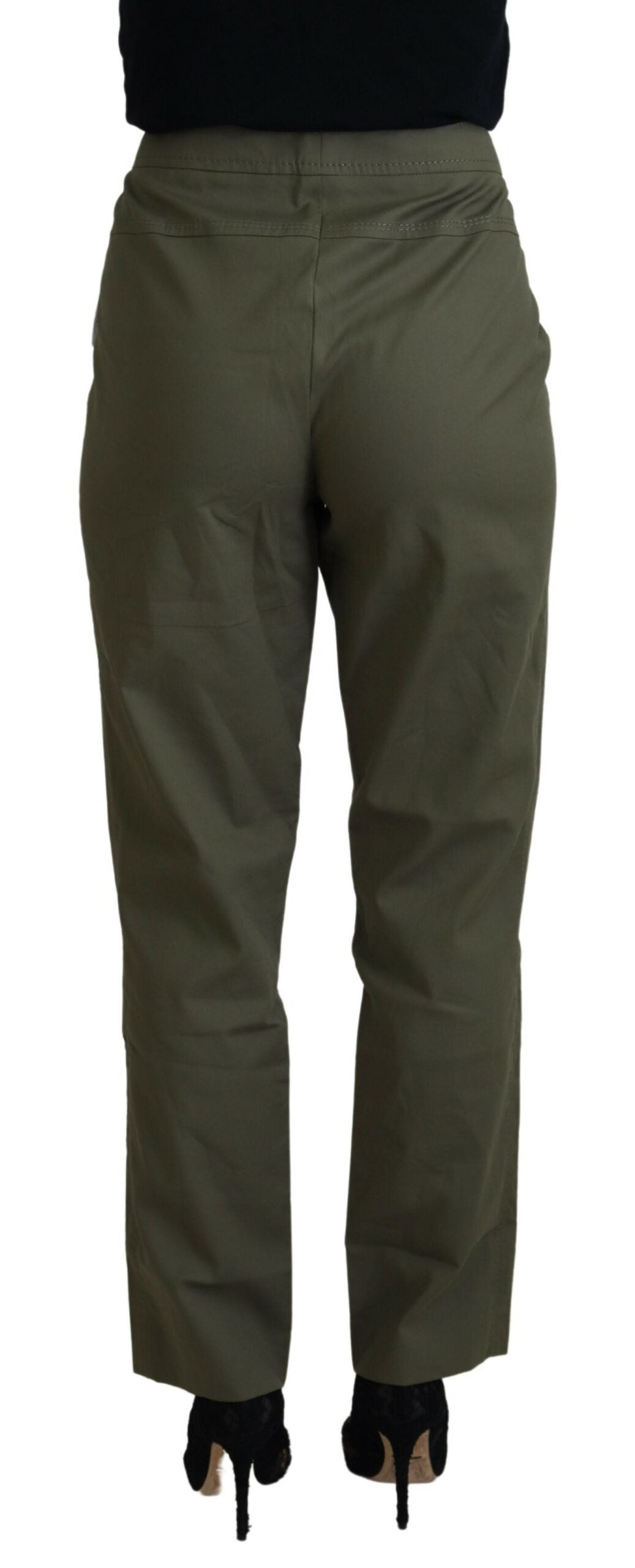 LAUREL Elegant Tapered Green Pants - Chic Everyday Wear - IT40|S