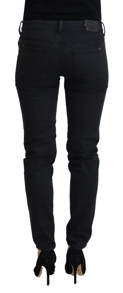 Ermanno Scervino Chic Low Waist Black Skinny Jeans - W26