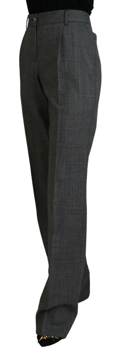 Dolce & Gabbana High-Waist Plaid Virgin Wool Pants - IT40|S