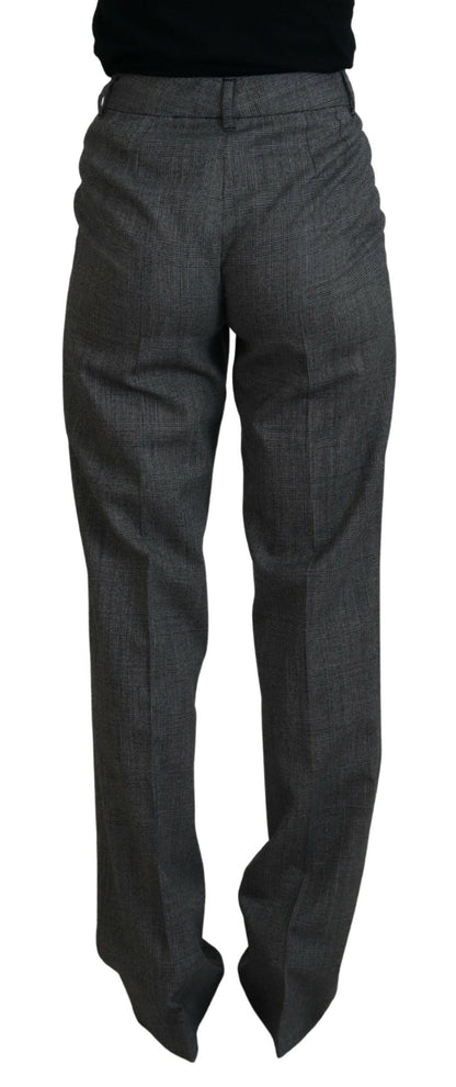 Dolce & Gabbana High-Waist Plaid Virgin Wool Pants - IT40|S