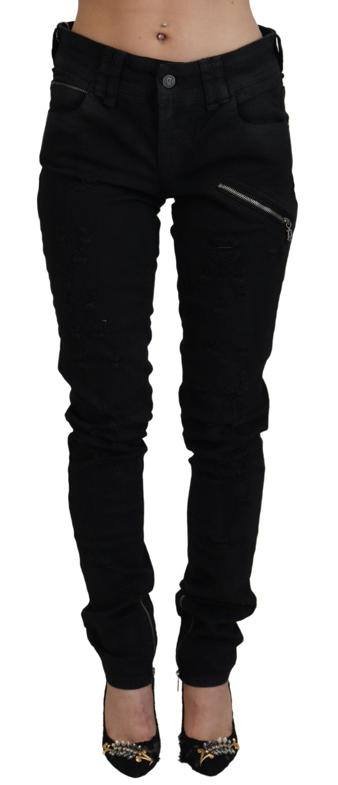 John Galliano Chic Mid Waist Flared Black Jeans - W28