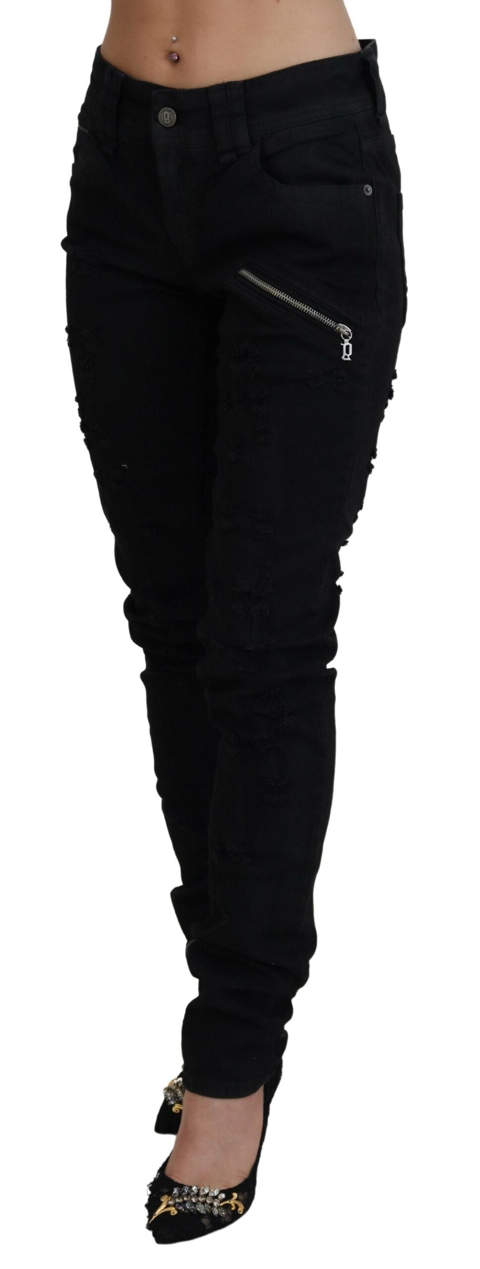 John Galliano Chic Mid Waist Flared Black Jeans - W28