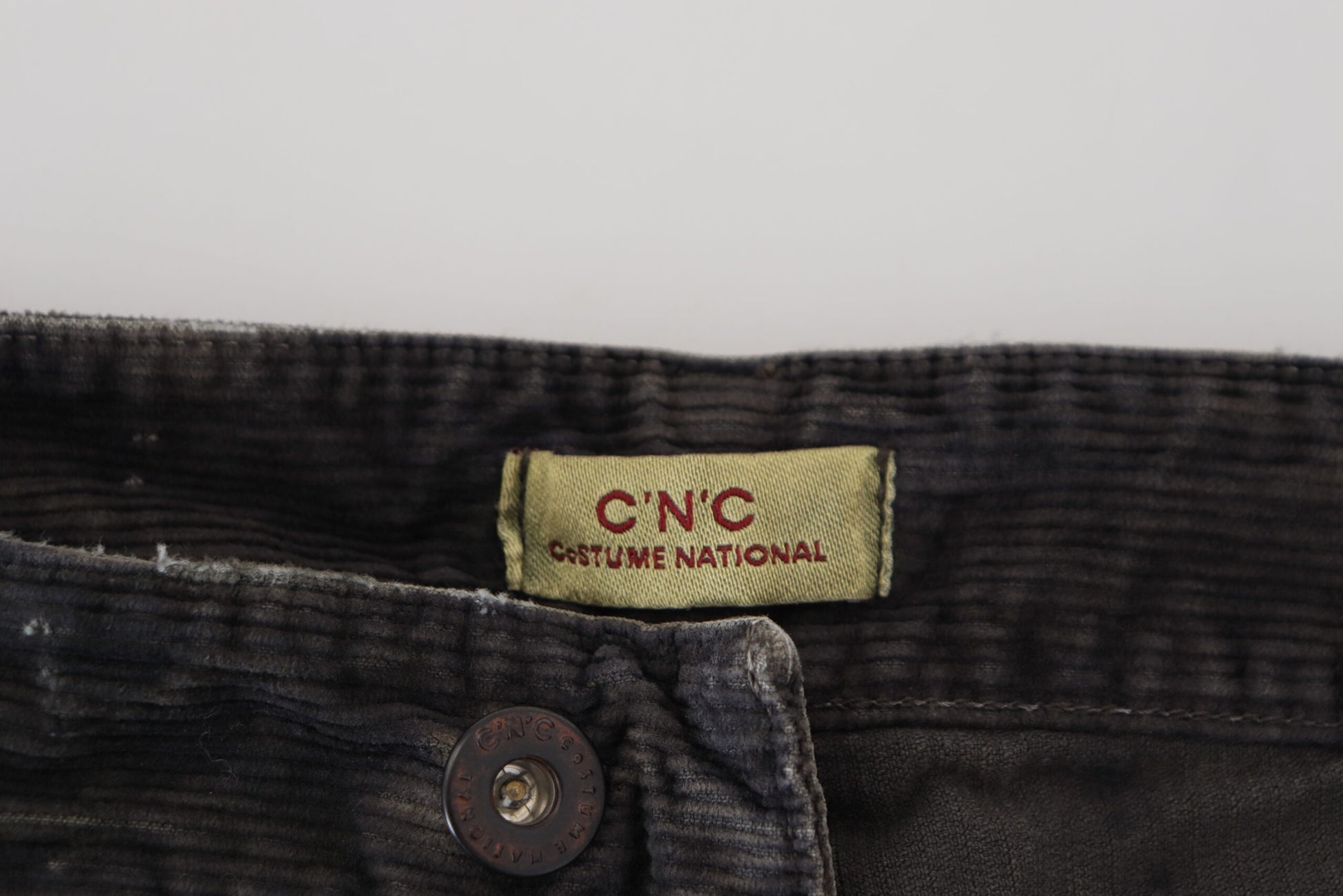 Costume National Stylish Gray Corduroy Denim Jeans - IT48 | M