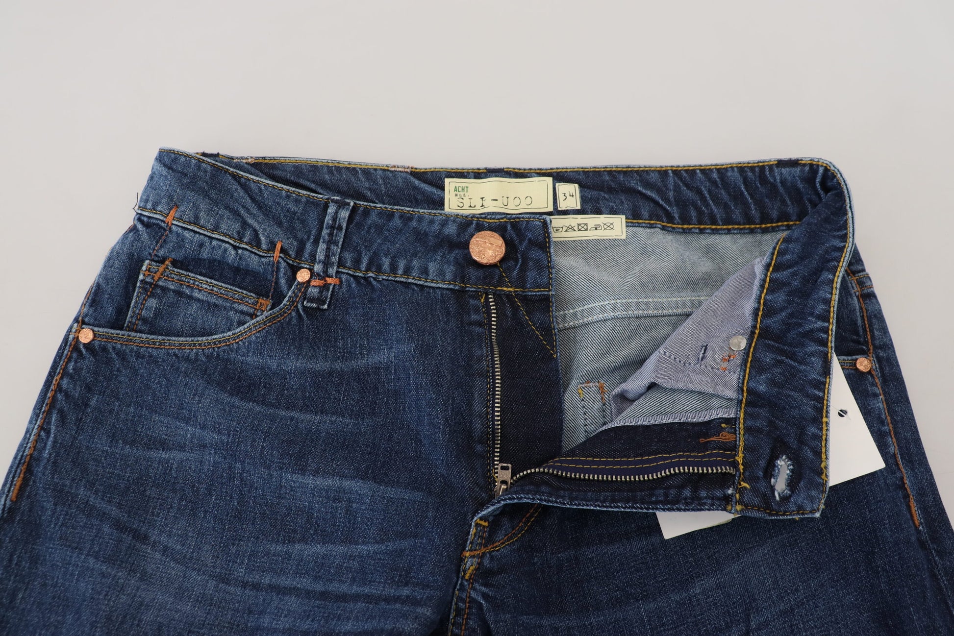 Acht Exquisite Tapered Italian Denim in Blue - IT48 | M