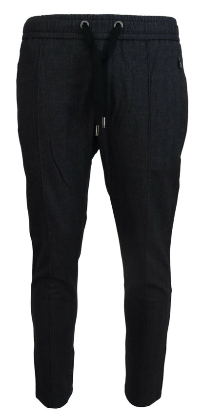 Dolce & Gabbana Elegant Grey Cotton Joggers for Men - IT46 | S