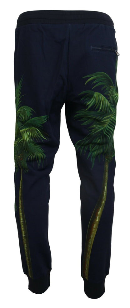 Dolce & Gabbana Elegant Cotton Jogging Pants with Print Design - IT50 | L