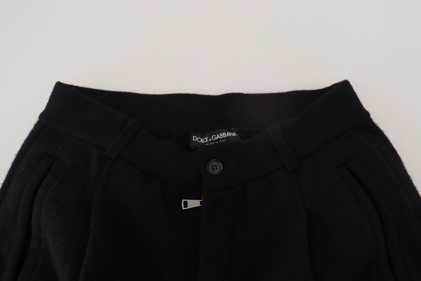 Dolce & Gabbana Elegant Black Tapered Wool Trousers - IT48 | M