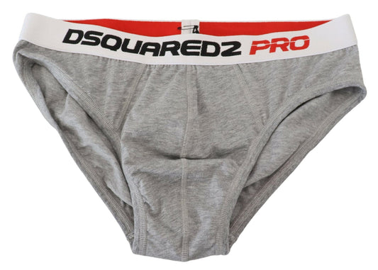 Dsquared² Elegant Gray Cotton Stretch Briefs - IT5 | M