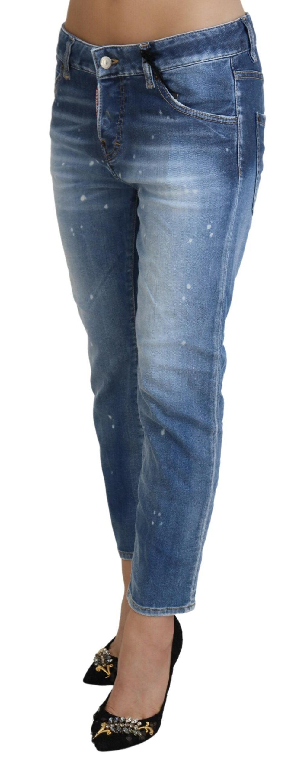 Dsquared² Chic Cropped Blue Denim - Elevate Your Casual Look - IT38 | XS