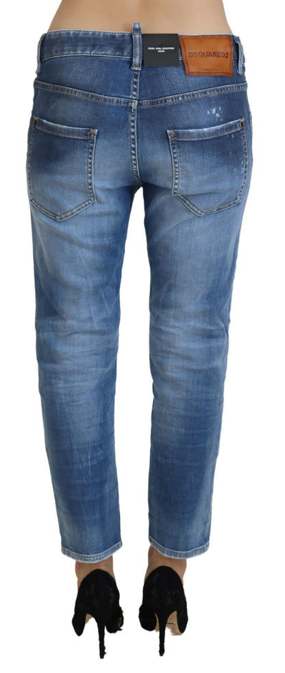 Dsquared² Chic Cropped Blue Denim - Elevate Your Casual Look - IT38 | XS