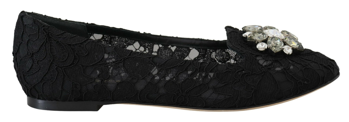 Dolce & Gabbana Elegant Floral Lace Flat Vally Shoes - EU35/US4.5