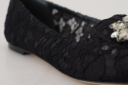 Dolce & Gabbana Elegant Floral Lace Flat Vally Shoes - EU35/US4.5