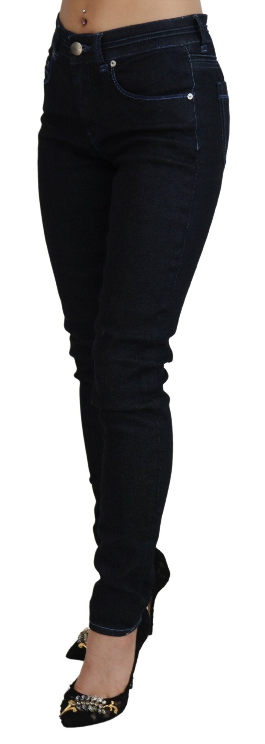 Acht Chic Slim-Fit Cotton Denim in Dark Blue - W26