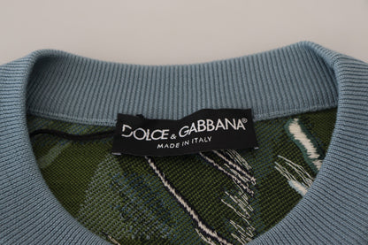 Dolce & Gabbana Jungle Embroidered Wool Silk Sweater - IT50 | L