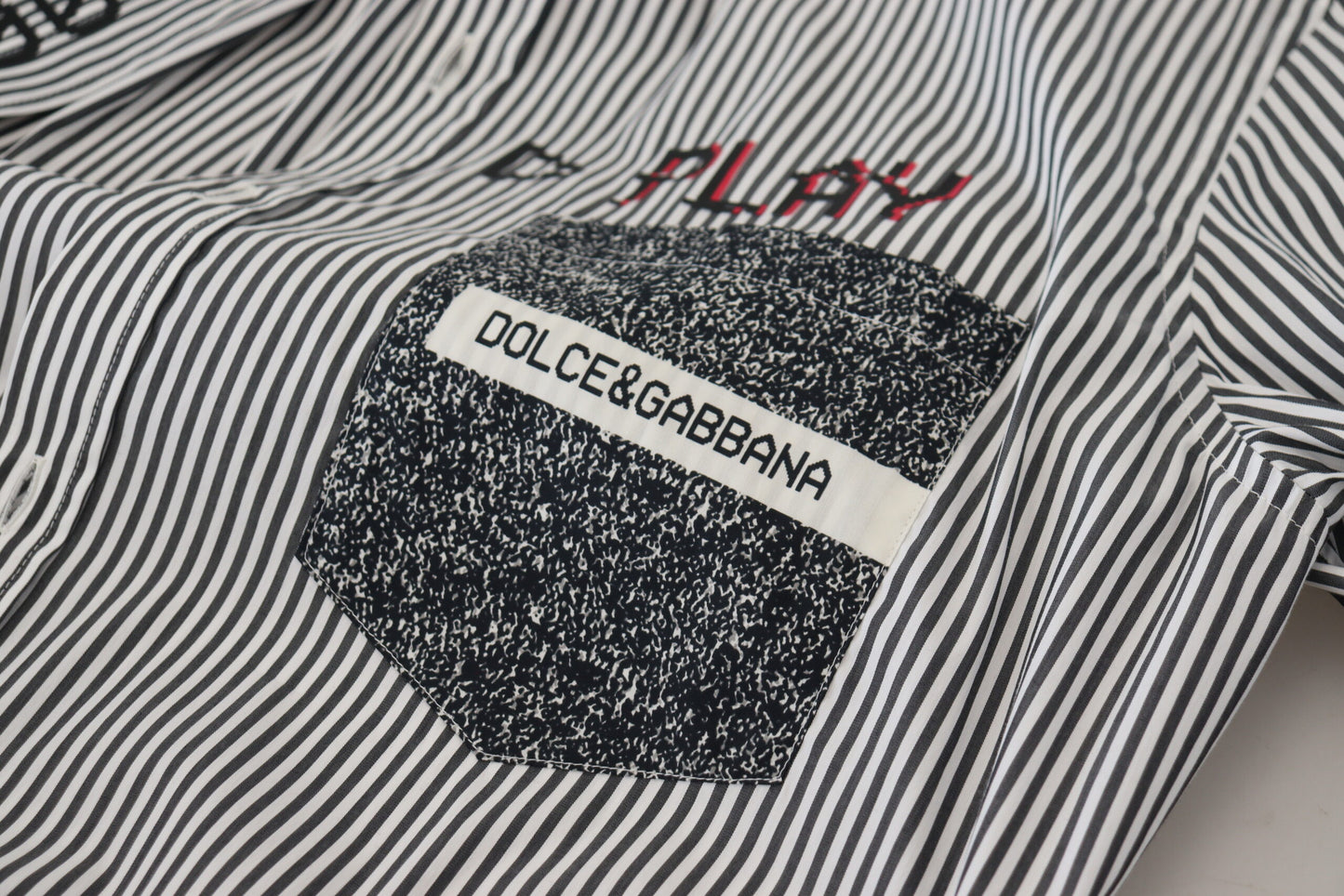 Dolce & Gabbana Classic Black and White Striped Button-Down Shirt - IT41 | L